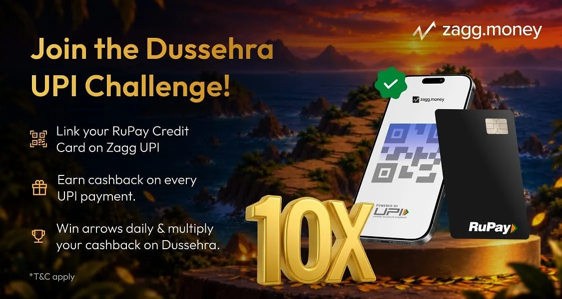 zagg.money Launches Dussehra UPI Challenge, Get 10X Multiplier on Accumulated Cashback through RuPay Credit Card
